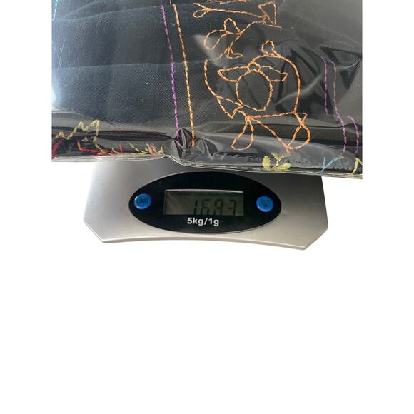 Womens Large Embroidered Blazer Jacket Floral Boho Art To Wear Artsy - Black - Picture 11 of 11